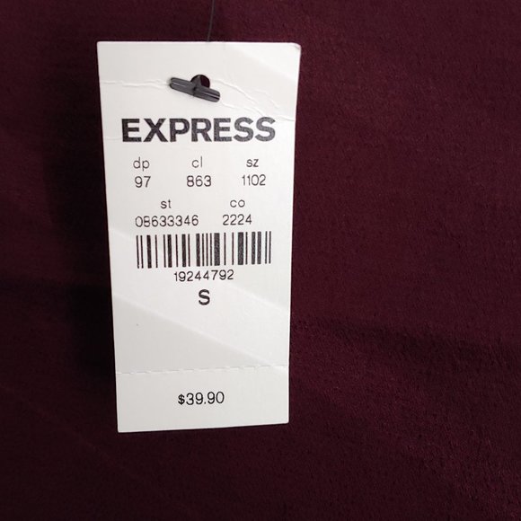EXPRESS Top V-neck Spaghetti Straps Maroon Size Small NWT - Picture 7 of 10